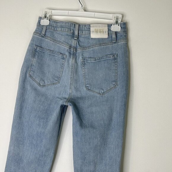 Paige Sarah Slim Jeans Womens Size 27 High Rise Ankle Light Wash Destructed - Picture 10 of 12